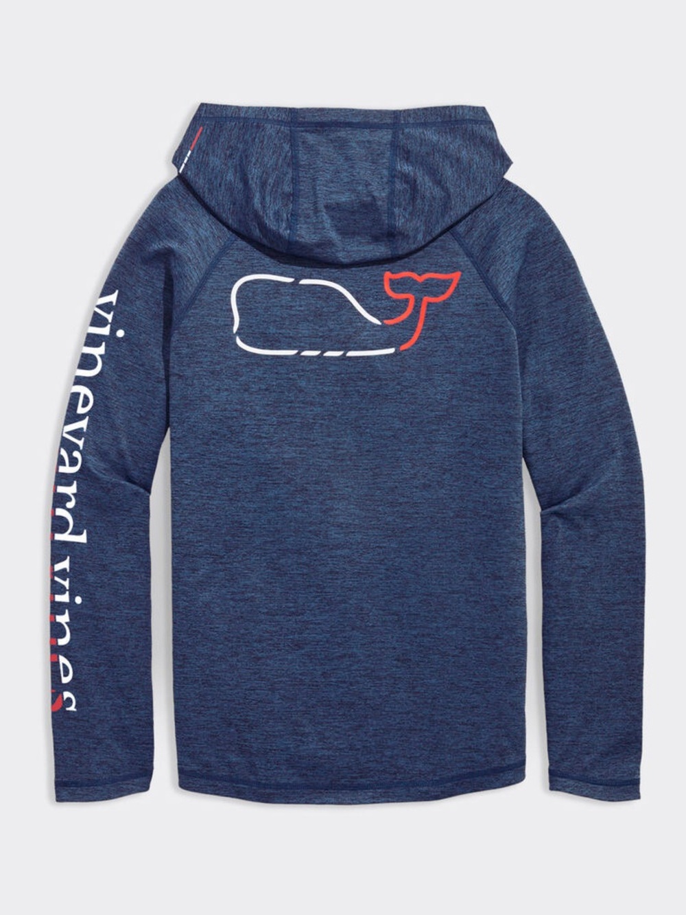 Vineyard Vines Navy Performance Whale Hoodie with White Logo
